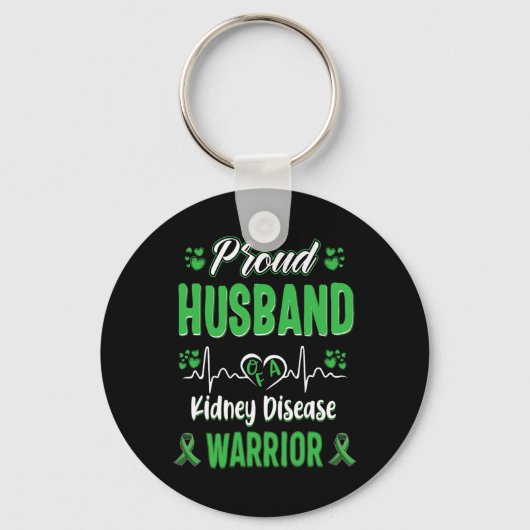 Echtgenoot Nierziekte Warrior Awareness Lint GR Sleutelhanger (Voorkant)