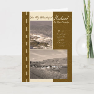 Echtgenoot op uw verjaardag kustboten kaart