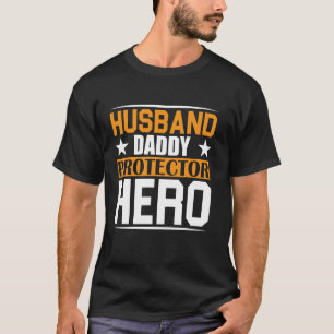 Echtgenoot Papa Beschermer Held T-shirt