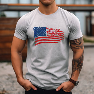Echtgenoot Papa Beschermer Held T-shirt