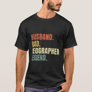 Echtgenoot Papa Geograaf Legend Funny Vader T-shirt