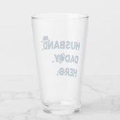 Echtgenoot. Papa. Hero. Retro grafisch Glas (Achterkant)