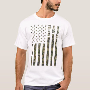 Echtgenoot Papa Veteran Patriotic Fathers Day Gift T-shirt