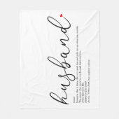 Echtgenoot Script Rode Liefdeshart Definitie Fleece Deken (Voorkant)