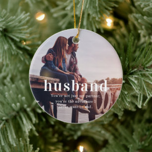 Echtgenoot Sentimenteel Foto Aandenken Kerstmis Keramisch Ornament