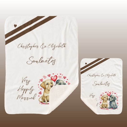 Echtgenoot soulmates schattige honden jubileum cad sherpa deken