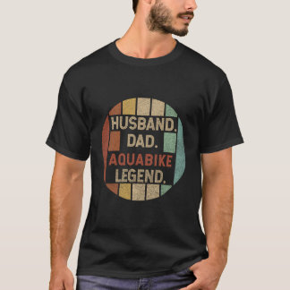 Echtgenoot Vader Aquabike Legende Vintage Vaderdag T-shirt