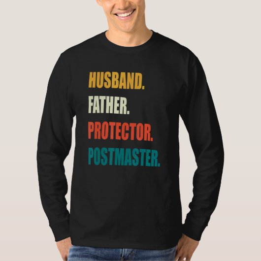 Echtgenoot Vader Beschermer Postmaster T-shirt (Voorkant)