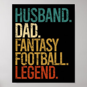 Echtgenoot Vader Fantasy Football Legende Grappige Poster