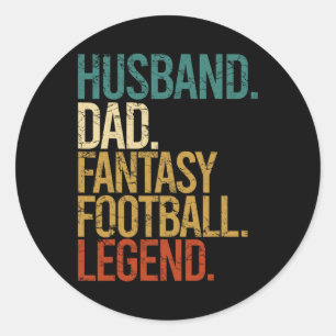 Echtgenoot Vader Fantasy Football Legende Grappige Ronde Sticker