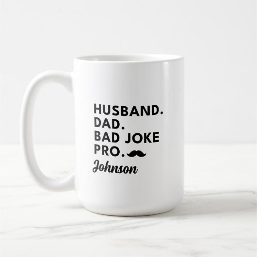 echtgenoot vader grap grappige vaders dag cadeau v koffiemok (Links)