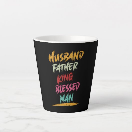 Echtgenoot, Vader, Koning, Gezegend Man | VADERDAG Latte Mok (Voorkant)