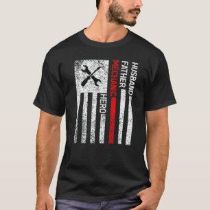 Echtgenoot Vader Monteur Held Vs Vlag Monteur T-shirt