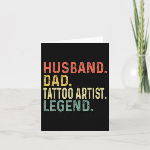 Echtgenoot Vader Tattoo Artiest Legend Funny Retro Kaart