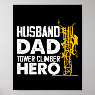 Echtgenoot Vader Torenklimmer Held Verticale Cellt Poster