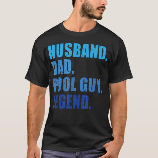 Echtgenoot Vader Zwembad Man Legende Grappig T-shirt