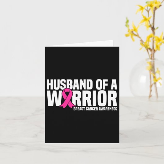 Echtgenoot van een roze lintblaaskanker Awa Kaart (Gele Bloem)