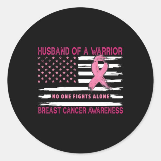 Echtgenoot van een Warrior Breast Cancer Awareness Ronde Sticker (Voorkant)