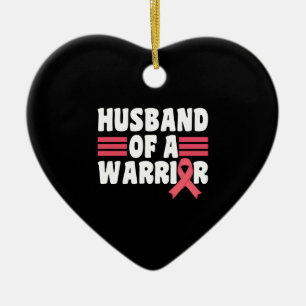 Echtgenoot van het Warrior Breast Cancer Awareness Keramisch Ornament
