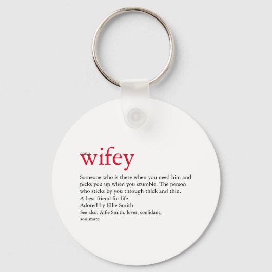 Echtgenoot Vrouw Definitie Bruiloft / Jubileum Sleutelhanger (Achterkant)