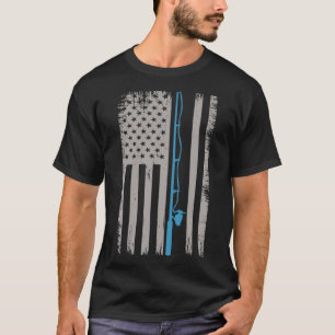 Echtgenoot Vrouw patriottisch VS vlag vissen T-shirt
