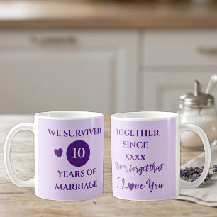Echtgenote 10 jaar huwelijk beste jaar paars koffiemok