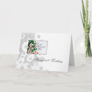 Echtgenote 75e verjaardag bloemen kaart