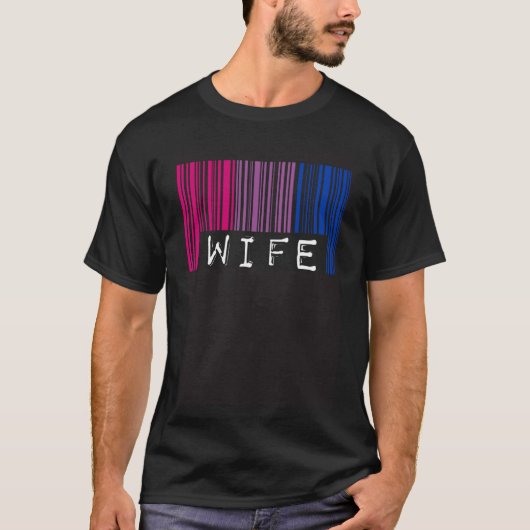 Echtgenote Bisexual Pride Flag Barcode Matching Ma T-shirt (Voorkant)