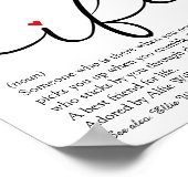 Echtgenote Definitie Rode Liefde Hart Elegant Schr Poster (Hoek)