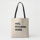 Echtgenote. Dog mama. Verpleegster. canvas tas (Voorkant)