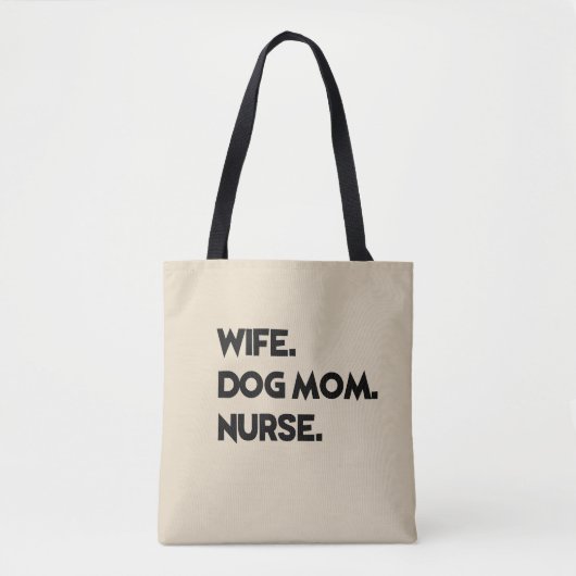 Echtgenote. Dog mama. Verpleegster. canvas tas (Voorkant)