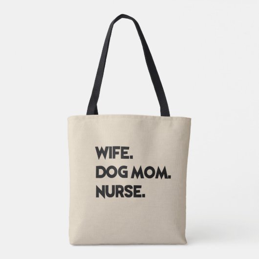 Echtgenote. Dog mama. Verpleegster. canvas tas (Achterkant)