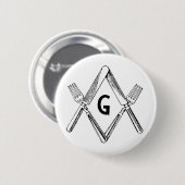 Echtgenote en vorkgraad ronde button 5,7 cm (Voorkant /achterkant)