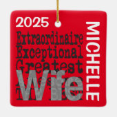 Echtgenote Extraordinaire CUSTOM Keramisch Ornament (Achterkant)