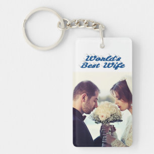 Echtgenote foto blauw zee sleutelhanger