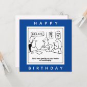 Echtgenote geeft zijn bijengeld uit aan de Cartoon Kaart (Voorkant / Achterkant in situ)