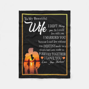 Echtgenote Gifts Brief aan mijn vrouw-liefde van Fleece Deken