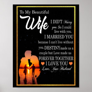 Echtgenote Gifts   Brief aan mijn vrouw-liefde van Poster