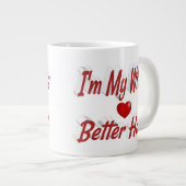 Echtgenote grappige rode tekst extra grote beker (Voorkant rechts)