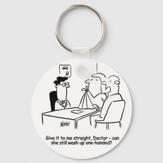 Echtgenote heeft een gebroken arm in een Sling. Fu Sleutelhanger (Voorkant)