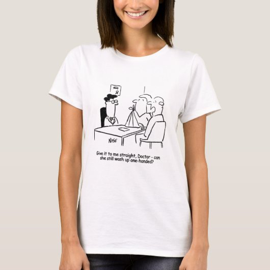 Echtgenote heeft een gebroken arm in een zingeling t-shirt (Voorkant)