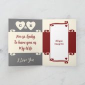 Echtgenote houdt van je ruby 40ste verjaardag grij kaart (Binnen)