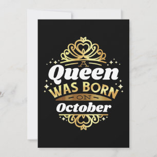 Echtgenote is een koningin Geboren in oktober Kaart