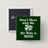 Echtgenote is Iers Vierkante Button 5,1 Cm (Voorkant /achterkant)