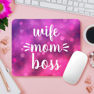 Echtgenote mam Boss Babe Fun Script Typografie Hot Muismat