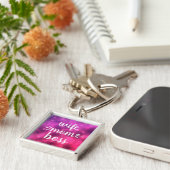 Echtgenote mam Boss Babe Script Typografie op Hot  Sleutelhanger (Zijkant)