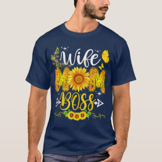 Echtgenote mam Boss Birthday for Ma Sunflower Moth T-shirt