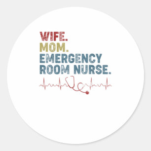Echtgenote mam Noodkamer Zuster Funny Cute Nursin Ronde Sticker