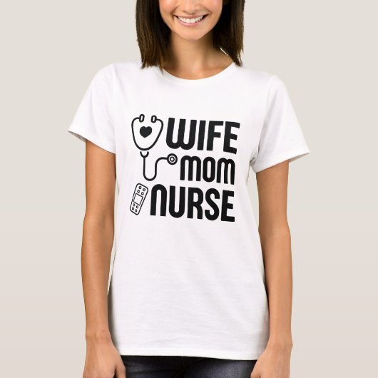 Echtgenote mam Nurse T-shirt (Voorkant)