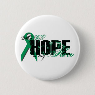 Echtgenote Mijn Hero - Nierkanker Hoop Ronde Button 5,7 Cm